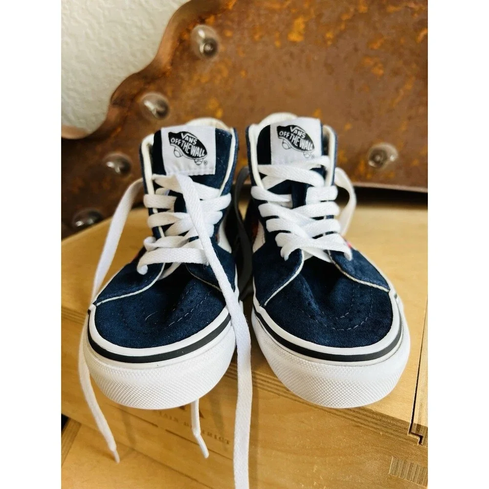 VANS Kids Sz 13 Multi Tropic Sk8 Hi-Top Sneakers Shoes Blue Suede Skate RARE